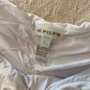 PILYQ Women's Large Cheeky White Bikini Bottoms